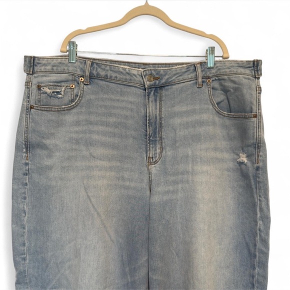 AE Dreamy Drape Stretch Super High-Waisted Baggy Wide-Leg Jeans 20R Backyard BBQ - Picture 2 of 11